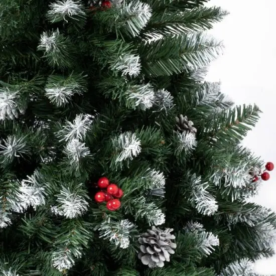 National Tree Company First Traditions Unlit Cullen Hinged Artificial Christmas Tree with Berries & Pinecones image {1}