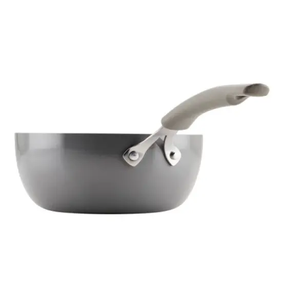 Rachael Ray Cook + Create Aluminum Nonstick Saucier Pan 3qt Gray image {4}