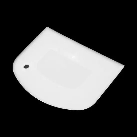 Unique Bargains Household Bakery Flour Bread Cake Dough Plastic D-Shaped Scraper Clear White 1 Pc image {1}
