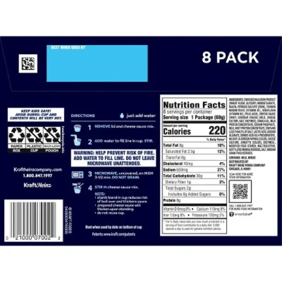 Kraft Deluxe Original Mac and Cheese Cups Easy Microwavable Dinner - 19.12oz/8ct image {8}