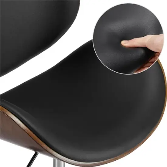 Yaheetech Home Office Chair Armless Adjustable Swivel Chair for Bar Meeting Room Hotel, Black image {4}