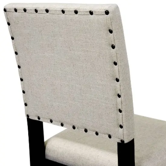 2pk Eliza Button Tufted Counter Height Barstool Black/Beige - HOMES: Inside + Out image {2}