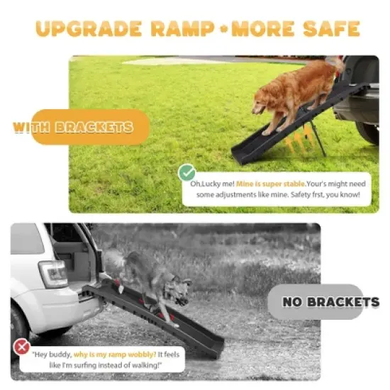 Sandinrayli Folding Portable Dog Ramp for Cars Trucks SUVs 61 in. L image {7}
