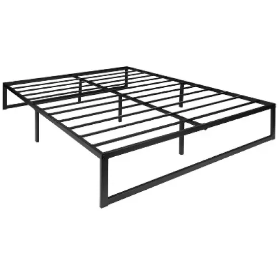 Flash Furniture 14 Inch Metal Platform Bed Frame with 12 Inch Pocket Spring Mattress in a Box and 3 inch Cool Gel Memory Foam Topper image {2}