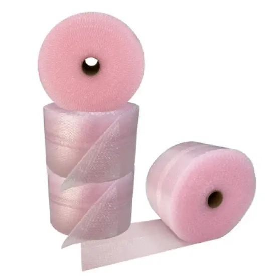 UOFFICE 4 Rolls Pink Anti-Static Bubble Rolls 175'x12" - Small Bubbles 3/16"- 700' Total image {3}