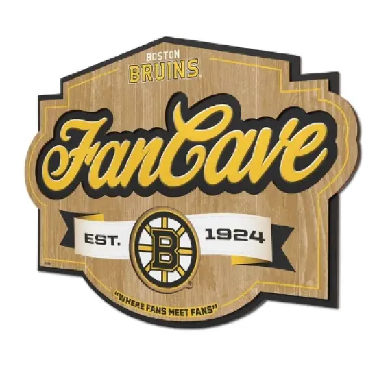 NHL Boston Bruins Fan Cave Sign image {4}