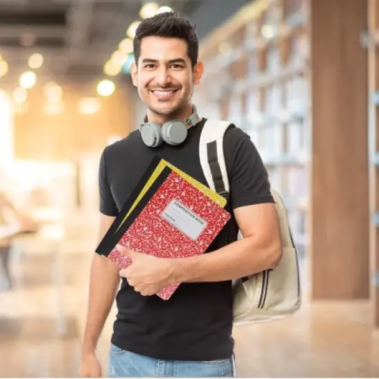 Manaloom Wide Ruled Composition Notebooks &ndash; 100 Sheets, 9.75" x 7.5", Sewn Binding &ndash; Durable Colorful Notebooks for School, Work, Journaling image {3}