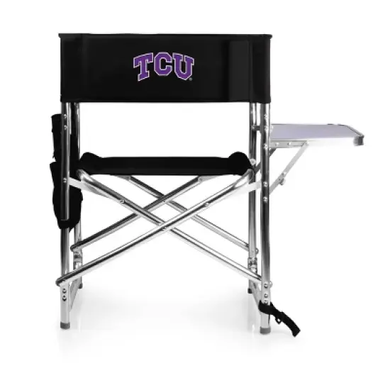NCAA TCU Horned Frogs Portable Camp Chair with Side Table image {7}