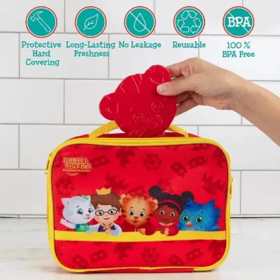 Daniel Tiger Reusable Hard Ice 4 Multi Pack- Slim Lightweight Design, Cool Freezer Packs Keeps Food Cold for Longer- Easily Fits Inside Kids Lunch Box image {3}