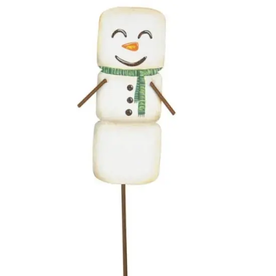 Christmas Marshmallow Snowmen Set/3 Stake  -  Three Yard Decorations 29 Inches -  Ourdioor Indoor  -  C22026  -  Metal  -  White image {3}