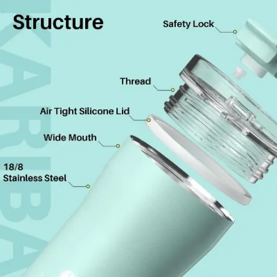 ZACHVO 12 oz Travel Coffee Mug, Insulated, Flip Lid, Stainless Steel, Spill Proof, Double Wall Vacuum, Reusable, Hot/Ice, Green image {5}