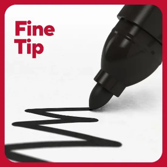 TRU RED Pen Permanent Markers Fine Tip Blk Dozen TR54533 image {2}