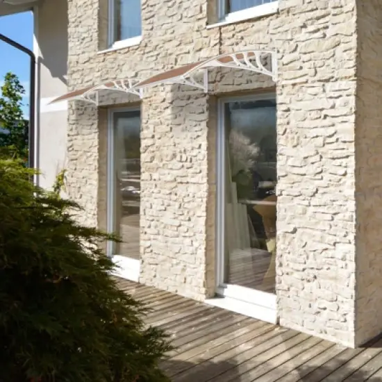 Karl Home | Winado 39 in. W x 5 in. D Plastic Brown Cover Retractable Door / Window Awning image {5}