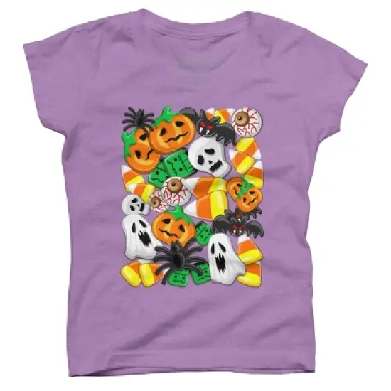 Girl's Design By Humans Halloween Spooky Candies Party By BluedarkArt T-Shirt image {5}