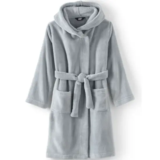 Lands' End Kids Hooded Fleece Solid Robe image {5}