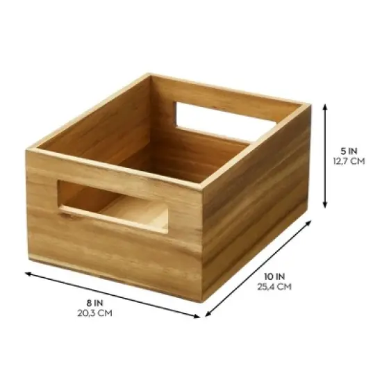 iDesign Acacia Wood Pantry Bin with Handles image {5}