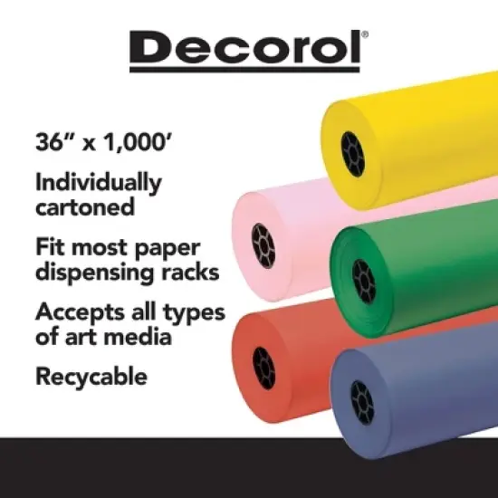 Decorol Flame Retardant Art Paper Roll, 36 Inches x 1000 Feet, Black image {4}