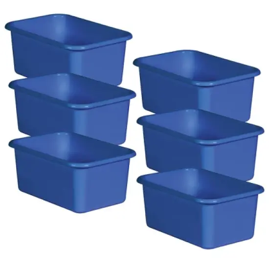 Teacher Created Resources&reg; Blue Small Plastic Storage Bin, Pack of 6 image {3}