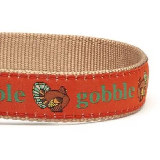 Up Country Gobble Gobble Thanksgiving Dog Collar (1" Wide) Medium image {1}
