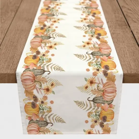 Watercolor Autumn Delights Border Table Runner image {2}