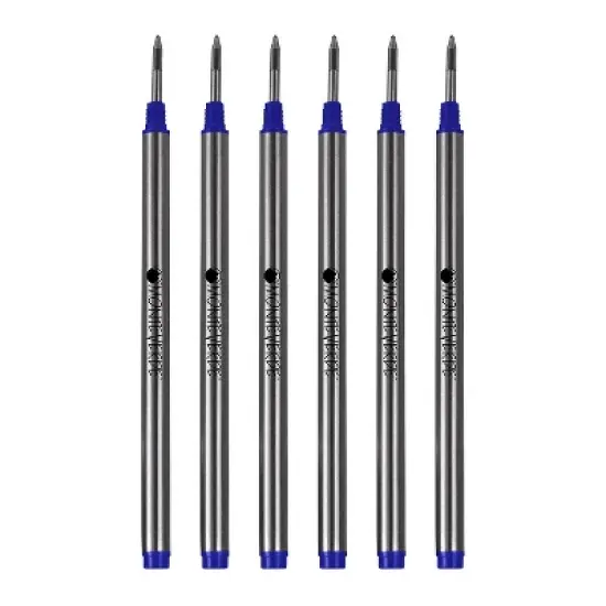 Monteverde Rollerball Pen Refill Fine Point Blue Ink 6 Pack (M223BU) image {1}