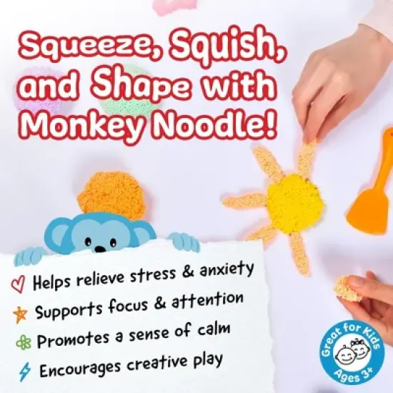 Infinite Curiosity Monkey Foam from Monkey Noodle 5 Giant Blocks - Squishy Sensory Toys for Kids image {2}