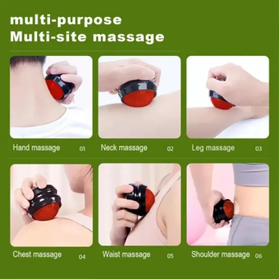 Evo Bytes Massage Roller Ball - Handheld Manual Body Massager - RED image {3}