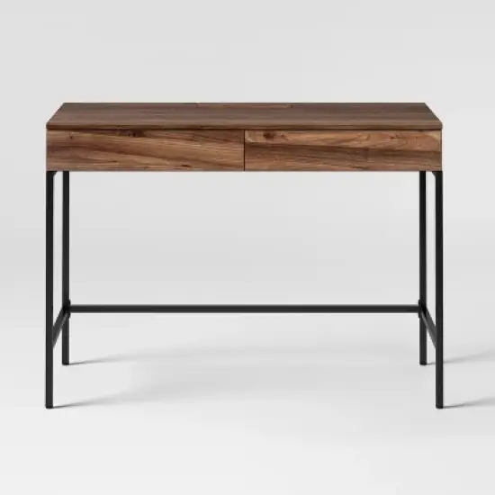 Loring Wood Writing Desk with Drawers and Charging Station - Threshold&trade; image {9}