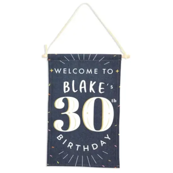 Sparkle and Bash Custom Welcome to 30th Birthday Sign with Sticker for Photo Backdrop Party Decorations, Black, 9.5 x 15.5 in image {6}