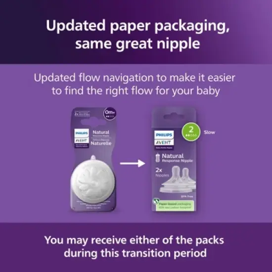 Philips Avent 2pk Natural Response Baby Bottle Nipple - Newborn Flow image {4}
