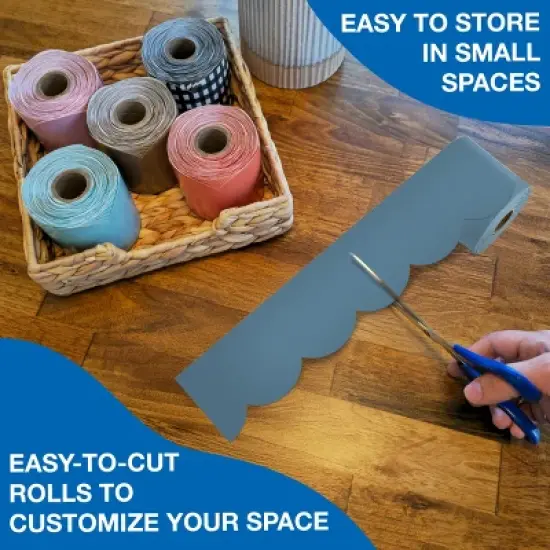 Carson Dellosa Education 65' Stone Blue Rolled Scalloped Bulletin Board Borders (1 roll) image {4}