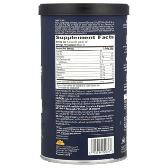 Biochem 100% Whey Isolate Protein, Sugar Free, Vanilla, 11.8 oz (336 g) image {1}