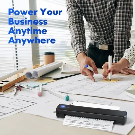 POLONO D810 Bluethooth Thermal Printer Support for 8.5"x11" US Letter, Inkless Printer Compatible with iOS, Android, Laptop for Office, Car and Home image {4}