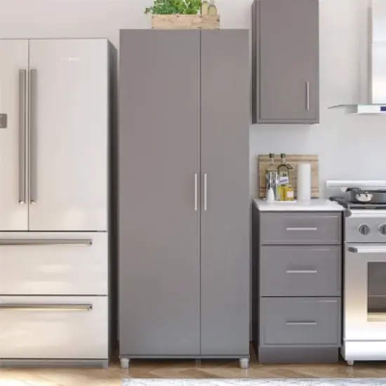 Cabell Tall Asymmetrical Cabinet Graphite Gray - Room & Joy image {1}