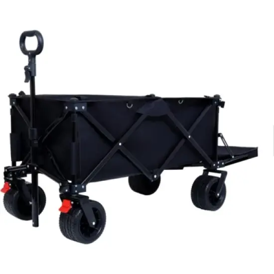 RISOKEYS Collapsible Utility Wagon,with 30% Expandable Tailgate,All-Terrain Beach Wheels,Adjustable Handle for Beach,Camping, Gardening,Outdoor image {1}