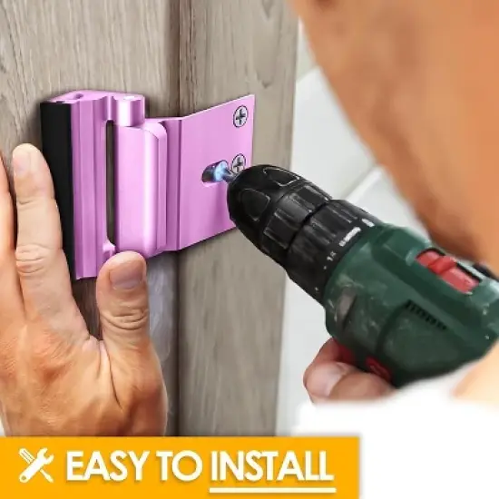 HANPURE Home Security Door Reinforcement Lock: Metal Door Locks for Front Door Locks for Kids Safety Child Proof Door Latch for Top Flip Extra Lock image {2}