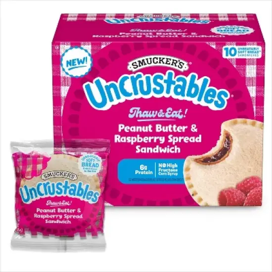 Smucker's Uncrustables Frozen Peanut Butter & Raspberry Spread Sandwich - 20oz/10ct image {1}