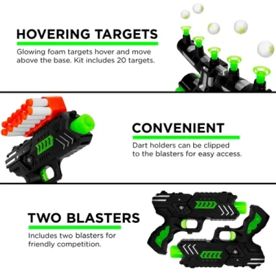 Best Choice Products Floating Target Practice Game Set w/ 2 Glow-in-the-Dark Foam Dart Blasters, 24 Darts & Dart Holders image {3}