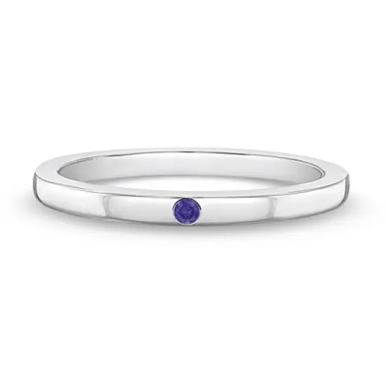 Girl's Thin CZ Band Sterling Silver Ring - In Season Jewelry image {11}