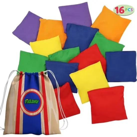 Joyfy 16 Pcs Cornhole Bags for Tossing , 4.7&rdquo; x 4.7&rdquo; Durable Bean Bags Toss Game Set, Outside Lawn Yard Party Game for Kids & Adults image {7}