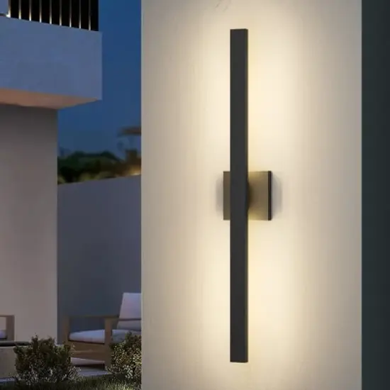 LamQee Aluminum Long Outdoor Modern LED Wall Light Slim Linear Exterior Lighting Fixtures Wall Mount image {12}