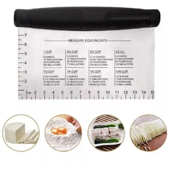 Kitcheniva Stainless Steel Dough Bench Scraper image {3}