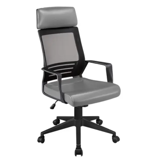 Yaheetech Swivel Office Desk Chair Study Work Chair with Headrest Lumbar Support Rolling Wheels image {7}