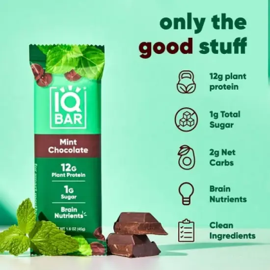 IQBAR Mint Chocolate Protein Bars - 6.4oz/4ct image {2}