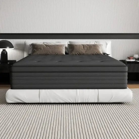 CHEVNI 12-14 Inch Mattress in a box Hybrid Spring Memory Foam Medium Firm Black image {4}