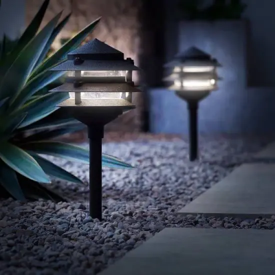 John Timberland Pagoda Black 9-Piece LED Complete Outdoor Landscape Lighting Set image {3}