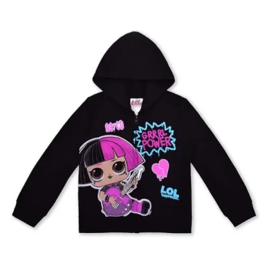 LOL Surprise Girl's LOL Dolls Coordinates, Short Sleeve Tee, Zip Up Hooded Jacket, and Leopard Printed Legging Pants Set for kids image {1}