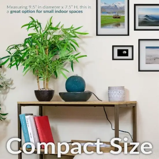 Sunnydaze Indoor Home Decorative Smooth Glazed Ceramic Orb Tabletop Water Fountain Feature - 7" image {6}