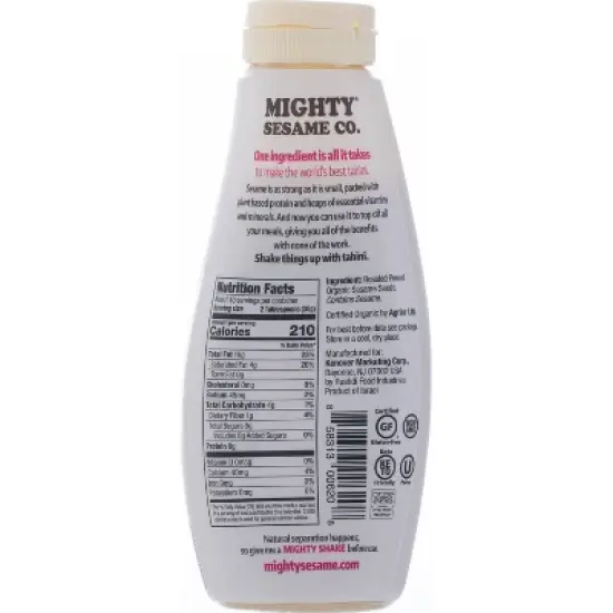 Mighty Sesame Organic Tahini Squeezable - 10.9oz image {1}