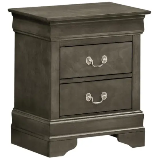 Passion Furniture Louis Philippe 2-Drawer Nightstand (24 in. H X 21 in. W X 16 in. D) image {11}